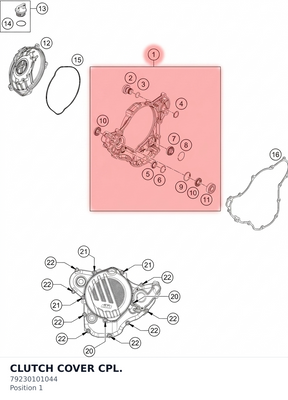 Diagram preview: CLUTCH COVER CPL. (79230101044)