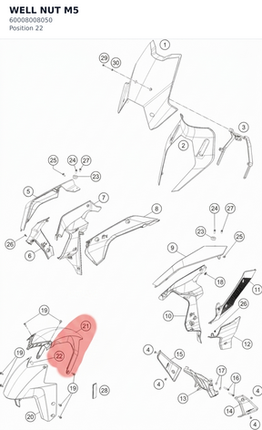 Diagram preview: WELL NUT M5 (60008008050)