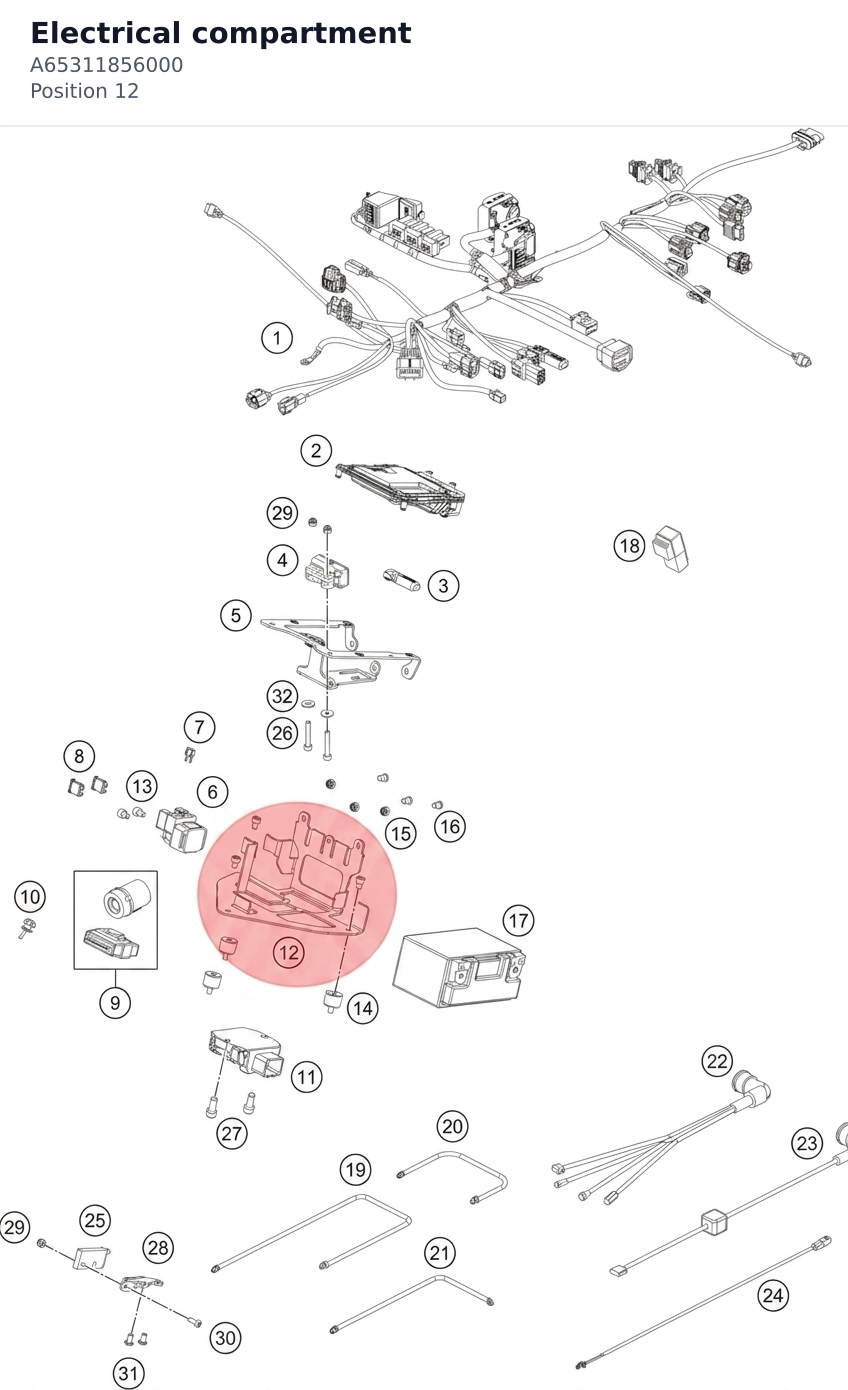 Diagram preview: Electrical compartment (A65311856000)