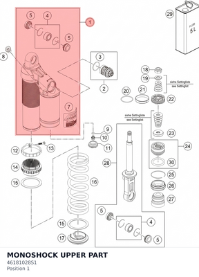 Diagram preview: MONOSHOCK UPPER PART (46181028S1)