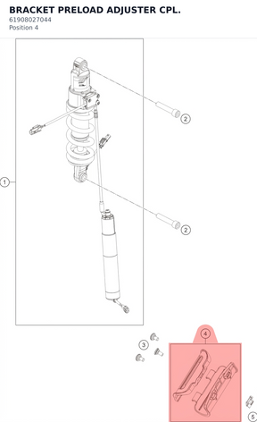 Diagram preview: BRACKET PRELOAD ADJUSTER CPL. (61908027044)