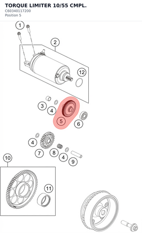 Diagram preview: TORQUE LIMITER 10/55 CMPL. (C60340117200)