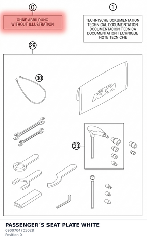 Diagram preview: PASSENGER´S SEAT PLATE WHITE (6900704705028)