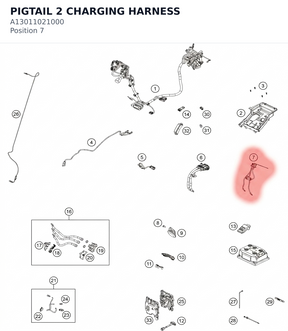 Diagram preview: PIGTAIL 2 CHARGING HARNESS (A13011021000)