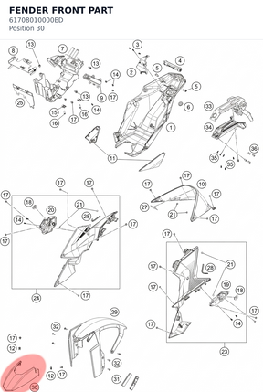 Diagram preview: FENDER FRONT PART (61708010000ED)