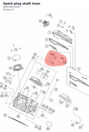 Diagram preview: Spark plug shaft inser (A60036075000)