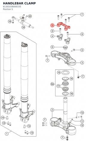 Diagram preview: HANDLEBAR CLAMP (6130103800033S)