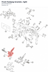 Diagram preview: Front footpeg bracket, right (6410303901033)