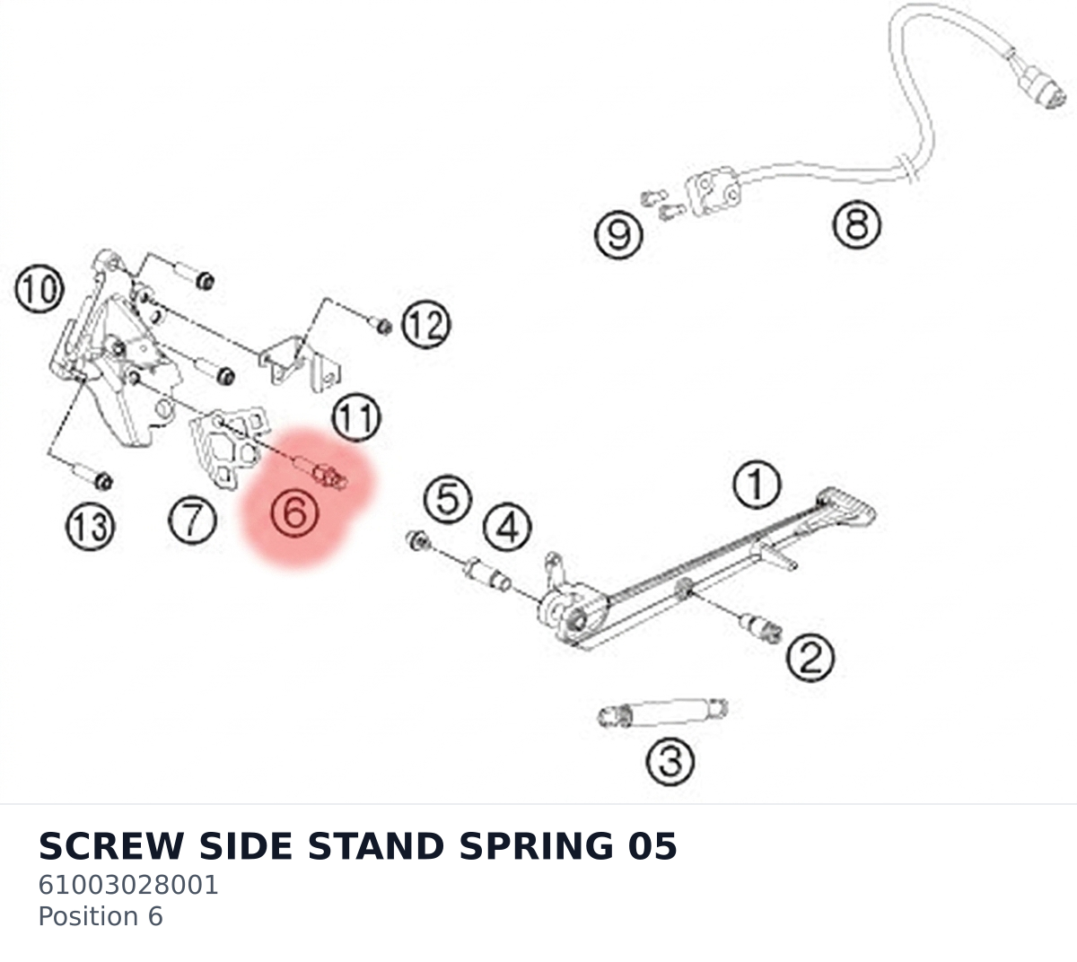 Diagram preview: SCREW SIDE STAND SPRING     05 (61003028001)