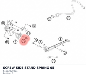 Diagram preview: SCREW SIDE STAND SPRING     05 (61003028001)