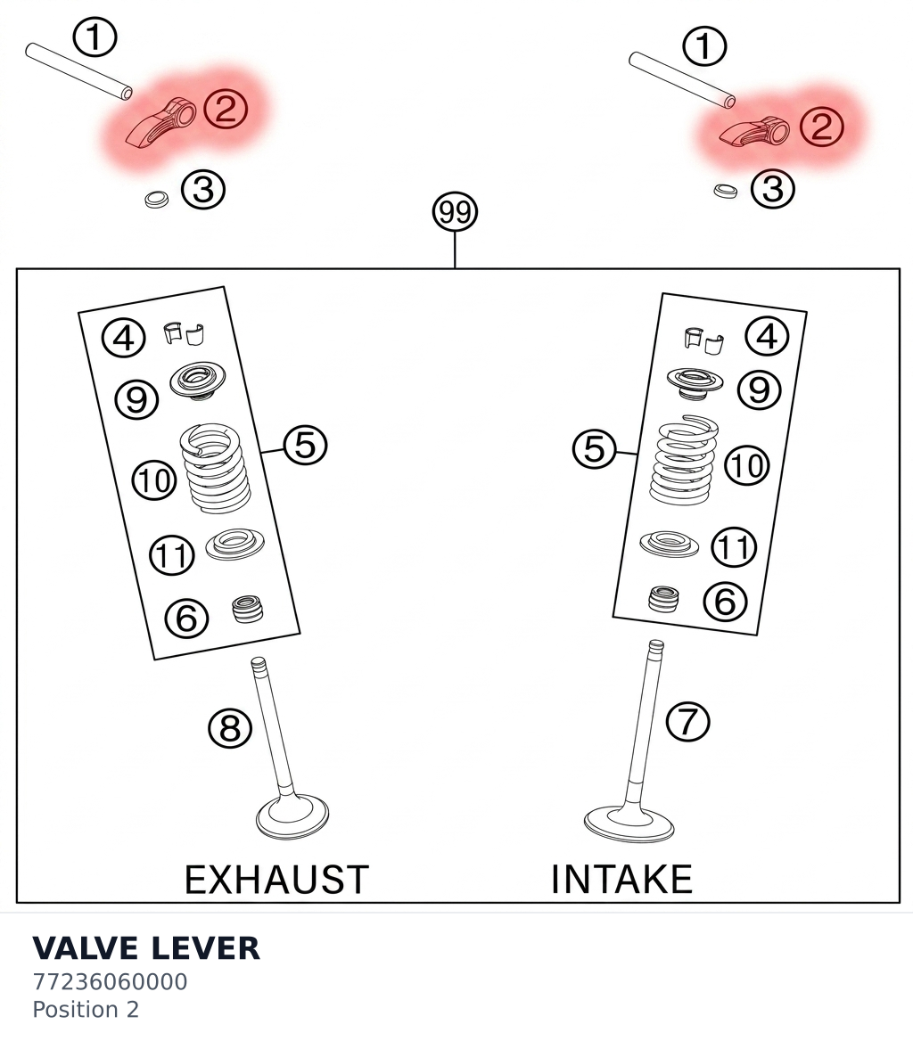 Diagram preview: VALVE LEVER (77236060000)