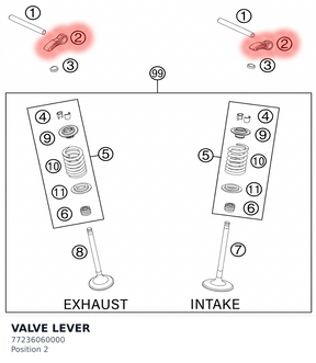 Diagram preview: VALVE LEVER (77236060000)