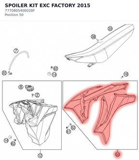 Diagram preview: SPOILER KIT EXC FACTORY 2015 (7770805400028F)