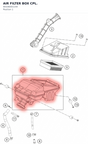 Diagram preview: AIR FILTER BOX CPL. (90106001144)
