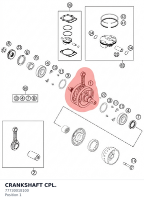 Diagram preview: CRANKSHAFT CPL. (77730018100)