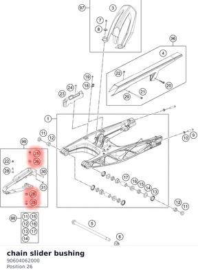 Diagram preview: chain slider bushing (90604062000)