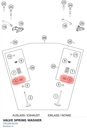 Diagram preview: VALVE SPRING WASHER (79536036100)
