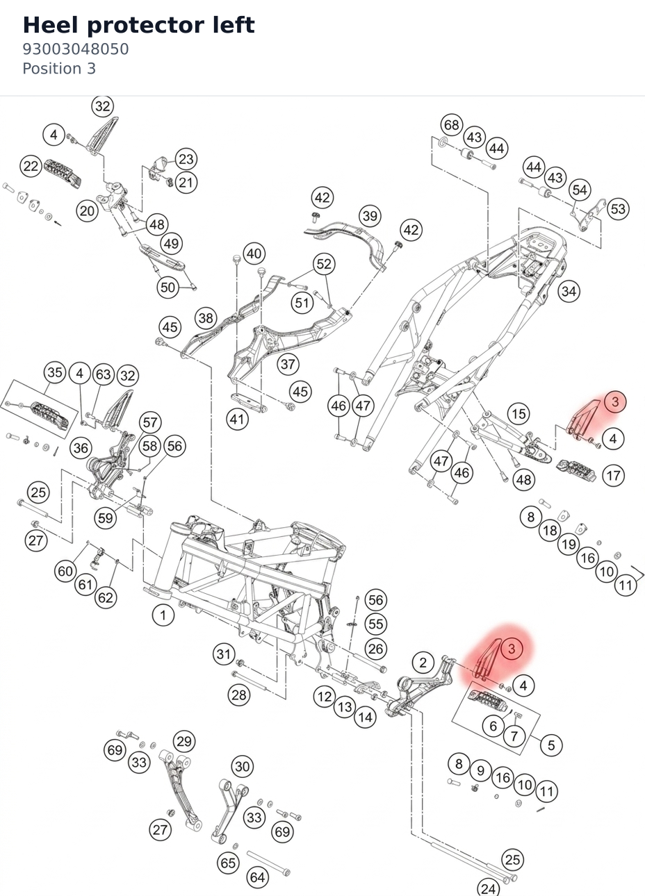 Diagram preview: Heel protector left (93003048050)
