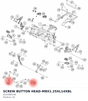 Diagram preview: SCREW BUTTON HEAD-M8X1.25XL14XBL (J031080146)
