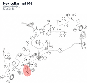 Diagram preview: Hex collar nut M6 (J910000600601)