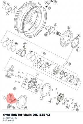 Diagram preview: rivet link for chain DID 525 VZ (61310066100)