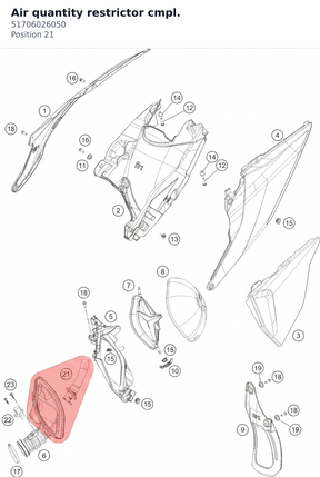 Diagram preview: Air quantity restrictor cmpl. (51706026050)