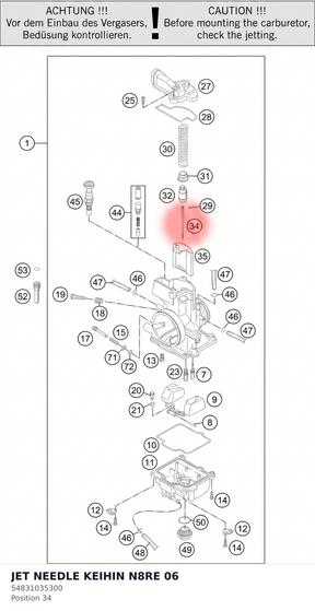 Diagram preview: JET NEEDLE KEIHIN N8RE      06 (54831035300)