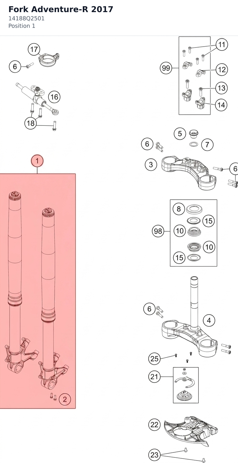 Diagram preview: Fork Adventure-R 2017 (14188Q2501)