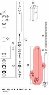 Diagram preview: AXLE CLAMP KTM 65SX L/S CPL. (35480466S2)