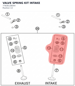 Diagram preview: VALVE SPRING KIT INTAKE (77836128044)