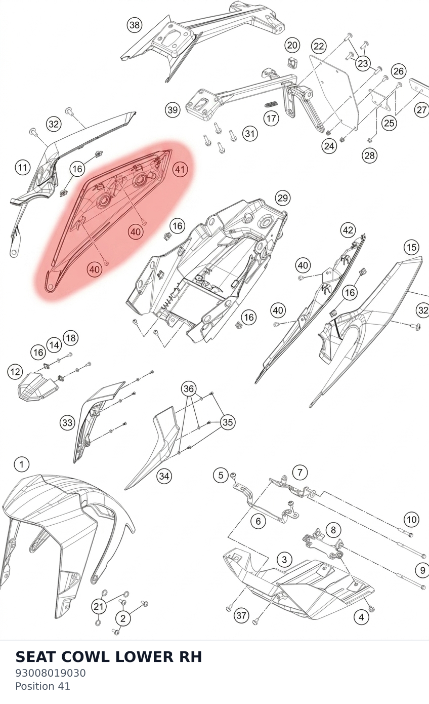 Diagram preview: SEAT COWL LOWER RH (93008019030)