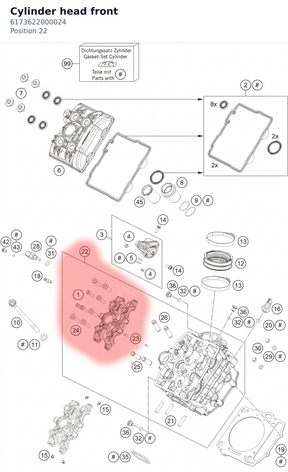 Diagram preview: Cylinder head front (6173622000024)