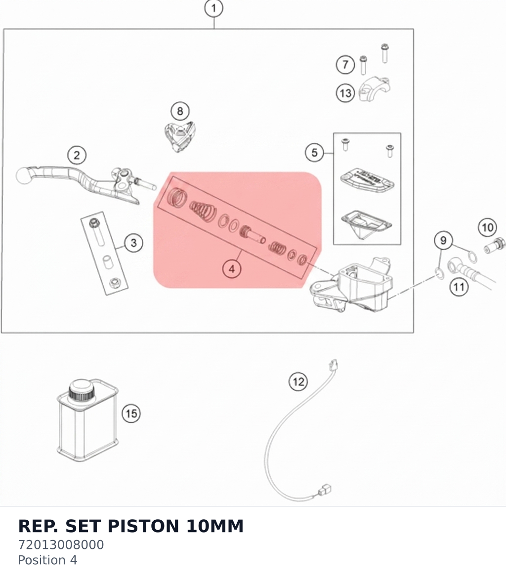 Diagram preview: REP. SET PISTON 10MM (72013008000)