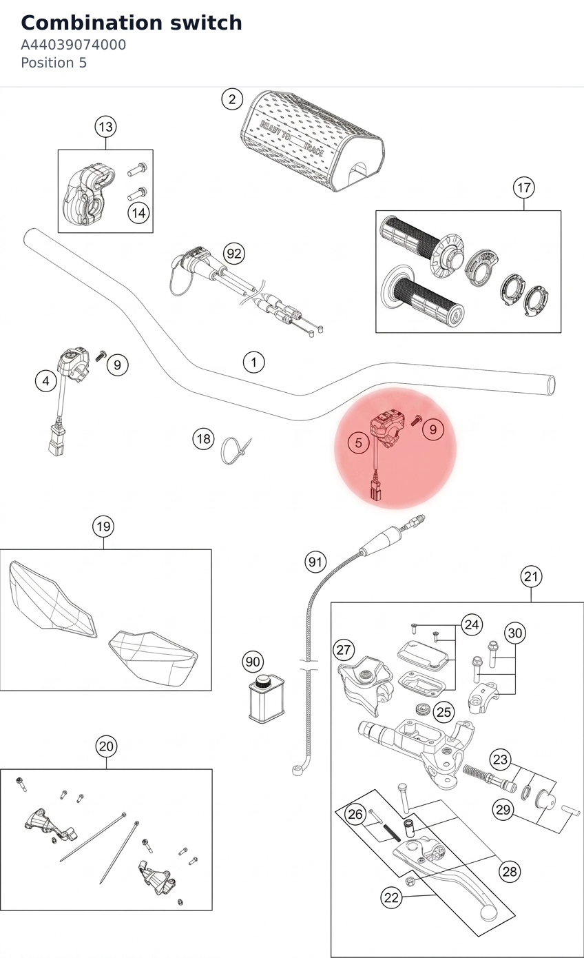 Diagram preview: Combination switch (A44039074000)