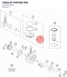 Diagram preview: CIRCLIP PISTON PIN (78130074000)