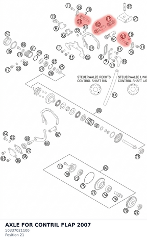 Diagram preview: AXLE FOR CONTRIL FLAP     2007 (50337021100)