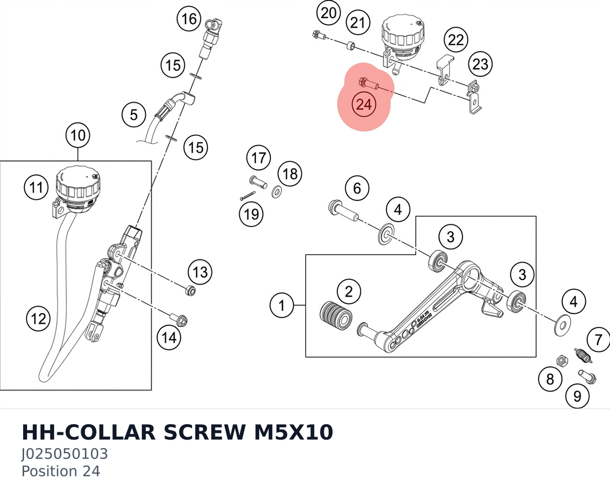 Diagram preview: HH-COLLAR SCREW M5X10 (J025050103)