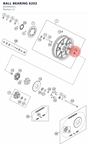 Diagram preview: BALL BEARING 6202 (J625062021)