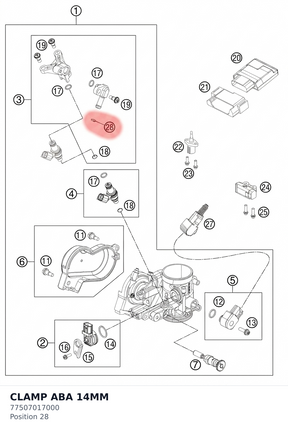 Diagram preview: CLAMP ABA 14MM (77507017000)