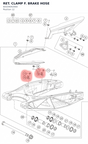 Diagram preview: RET. CLAMP F. BRAKE HOSE (60104042000)
