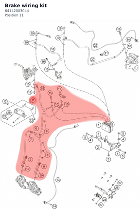 Diagram preview: Brake wiring kit (64142003044)