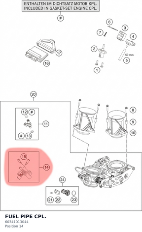 Diagram preview: FUEL PIPE CPL. (60341013044)