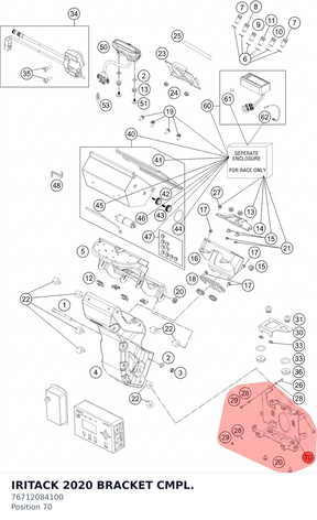 Diagram preview: IRITACK 2020 BRACKET CMPL. (76712084100)