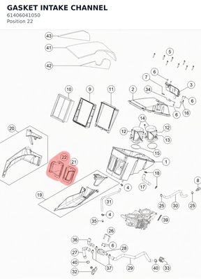 Diagram preview: GASKET INTAKE CHANNEL (61406041050)