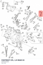 Diagram preview: FOOTREST CPL. L/S REAR 03 (60003050000)