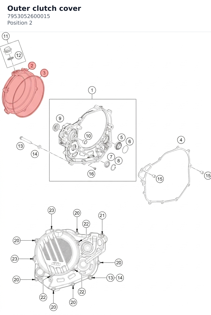 Diagram preview: Outer clutch cover (7953052600015)