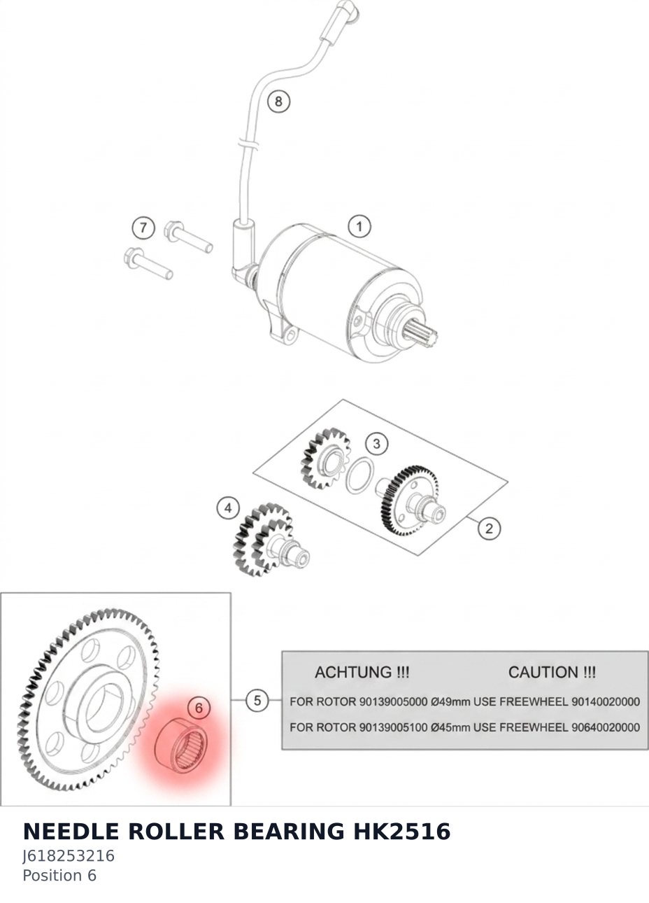 Diagram preview: NEEDLE ROLLER BEARING HK2516 (J618253216)