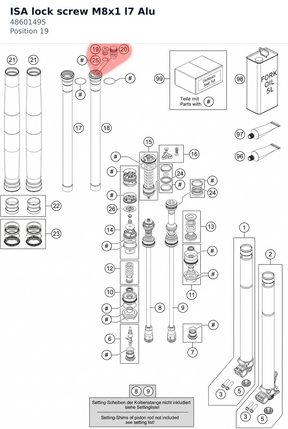 Diagram preview: ISA lock screw M8x1 l7 Alu (48601495)