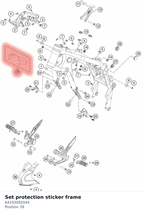 Diagram preview: Set protection sticker frame (64103092044)