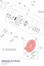 Diagram preview: SPROCKET 45-T BLACK (7771015104530)